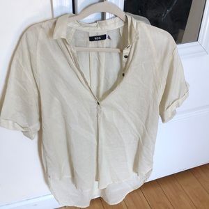 Oversized boyfriend linen blouse